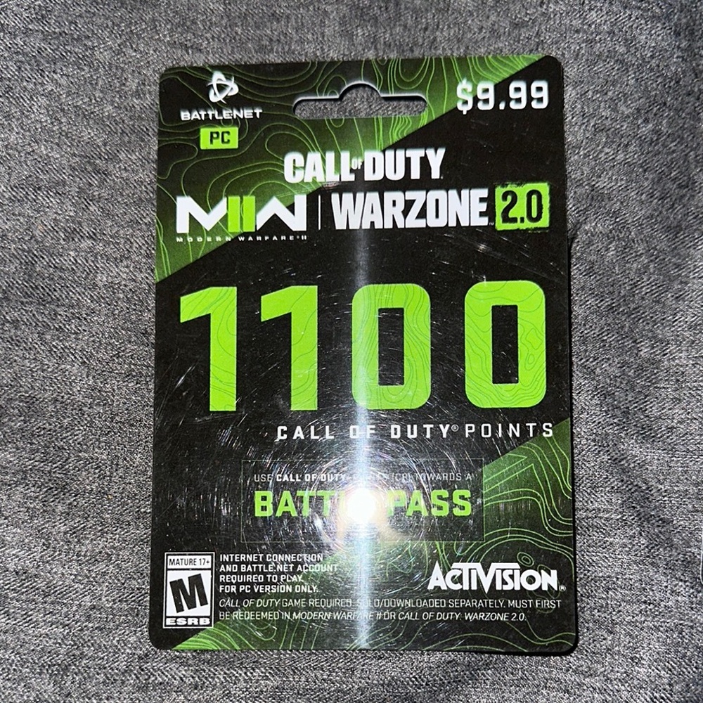 Call of Duty Warzone 2.0 1100 Points Card